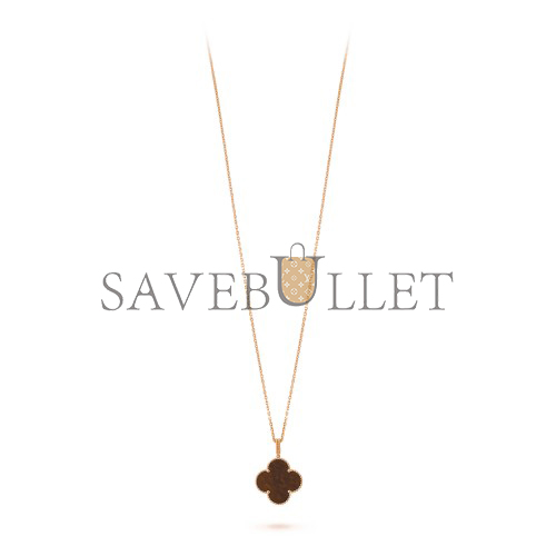 V*N CL*F arpels magic alhambra long necklace, 1 motif - rose gold, letterwood vcaro3m700