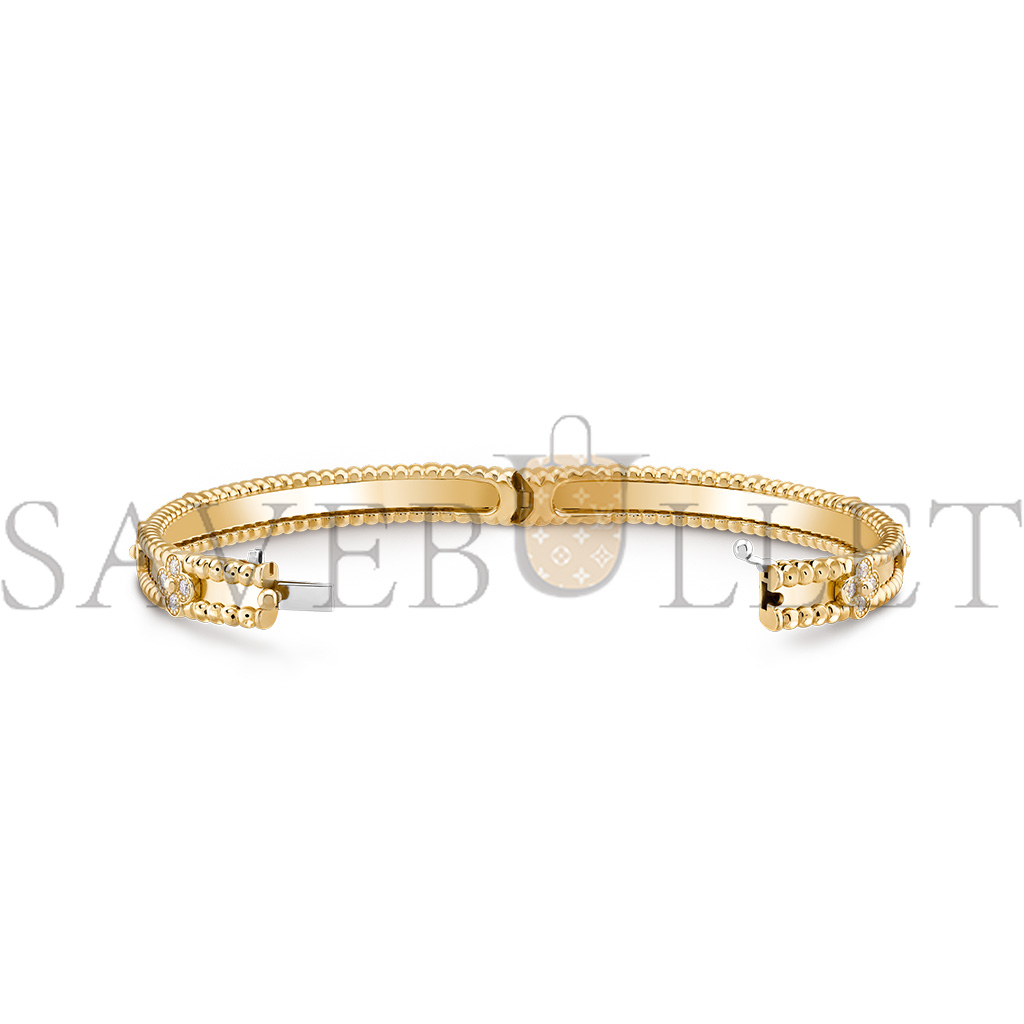 V*N CL*F arpels perlÉe sweet clovers bracelet, medium model - yellow gold, diamond  vcarp6x400