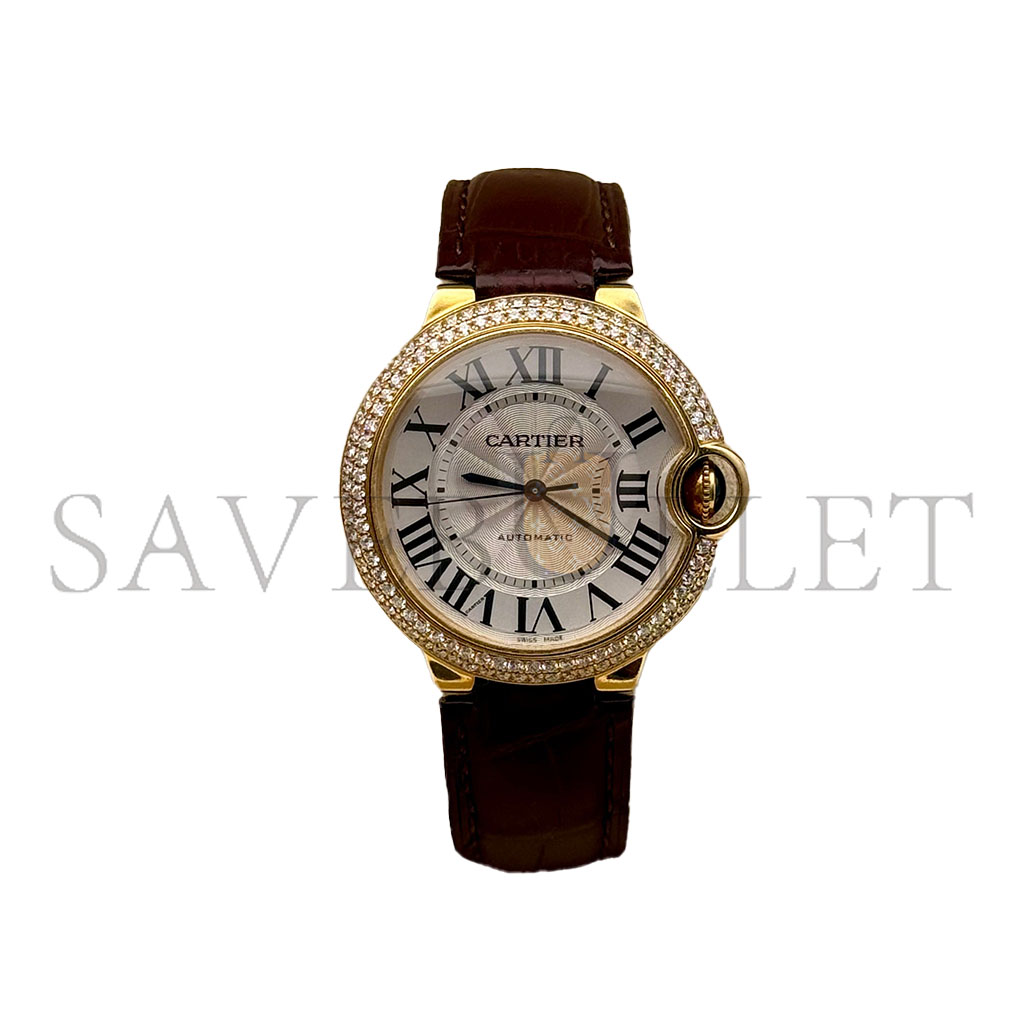 Ca*t*er ballon bleu rose gold 36mm diamond encrusted watch wgbb0009