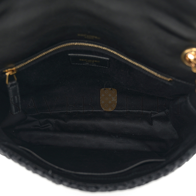 Y*L niki raffia shoulder bag in black 1550433 (22*16.5*12cm)
