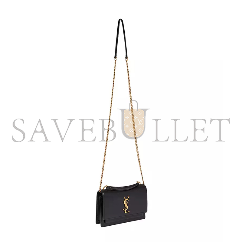 Y*L sunset chain wallet in smooth leather black 533026d422w1000 (19*14*5.5cm)