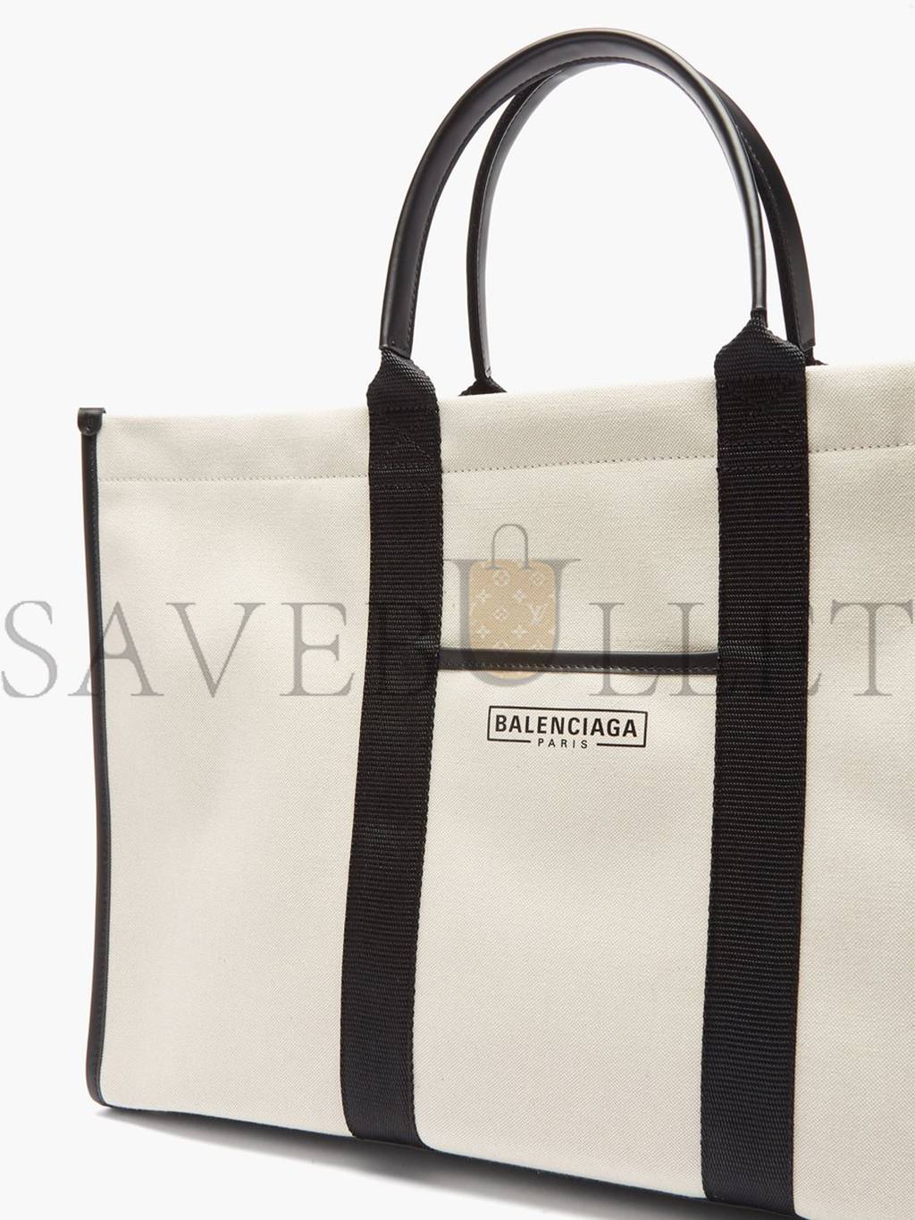 Ba*len*cia*ga neutral neo l leather-trim canvas tote bag matchesfashion us (48.2*32*16cm)