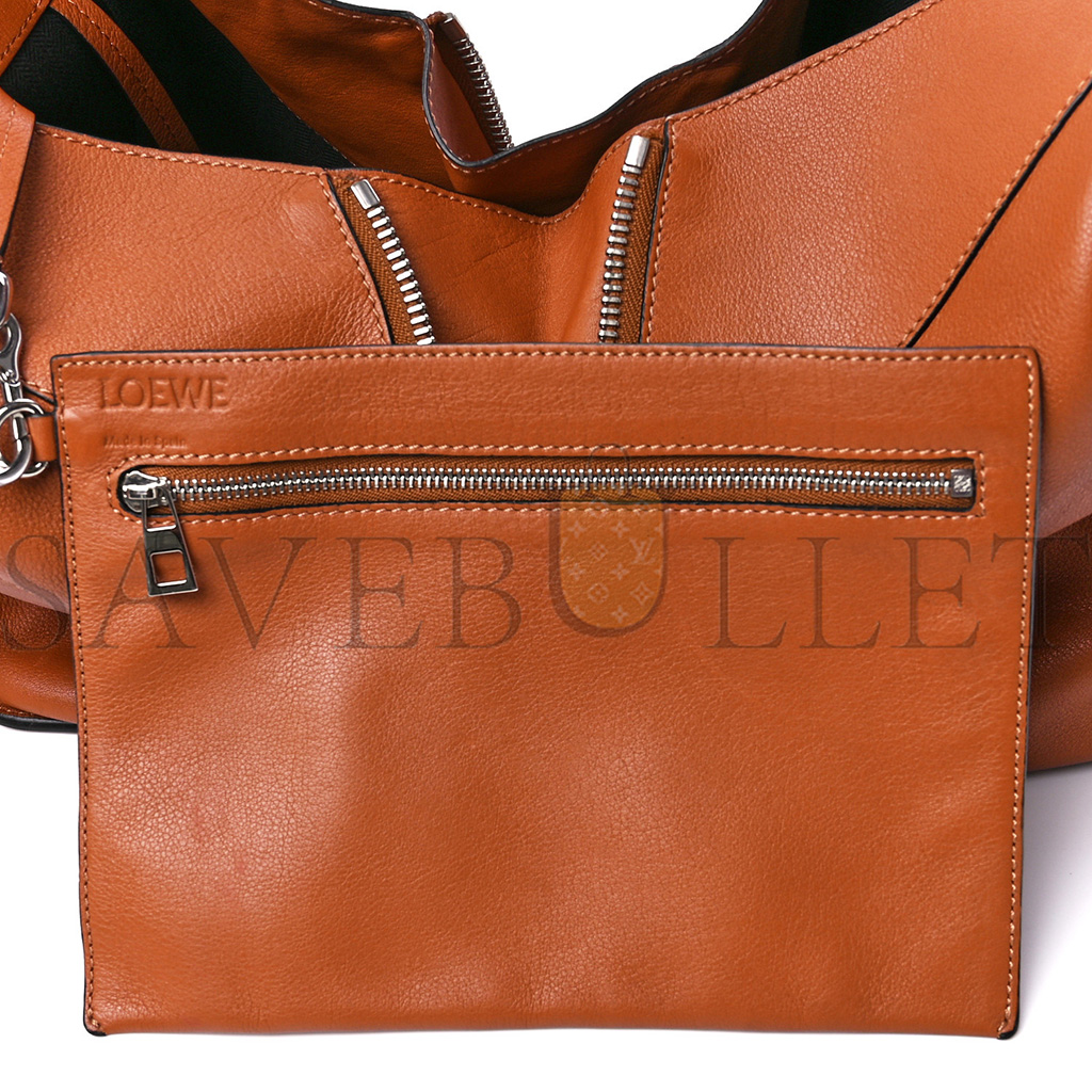l*ew* calfskin medium hammock shoulder bag tan (34*28*17cm)
