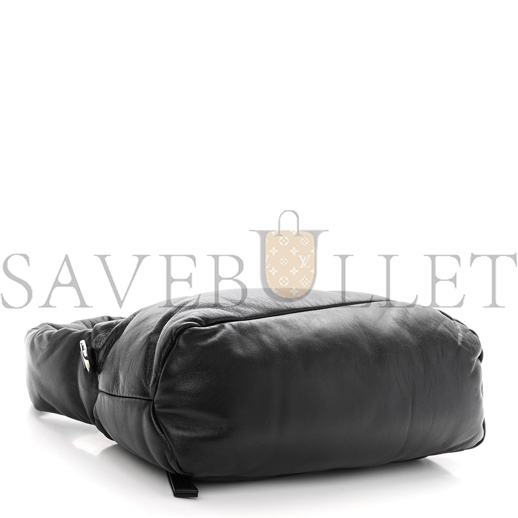 l*ew* shiny nappa puffer puzzle hobo black (28*13*10cm)