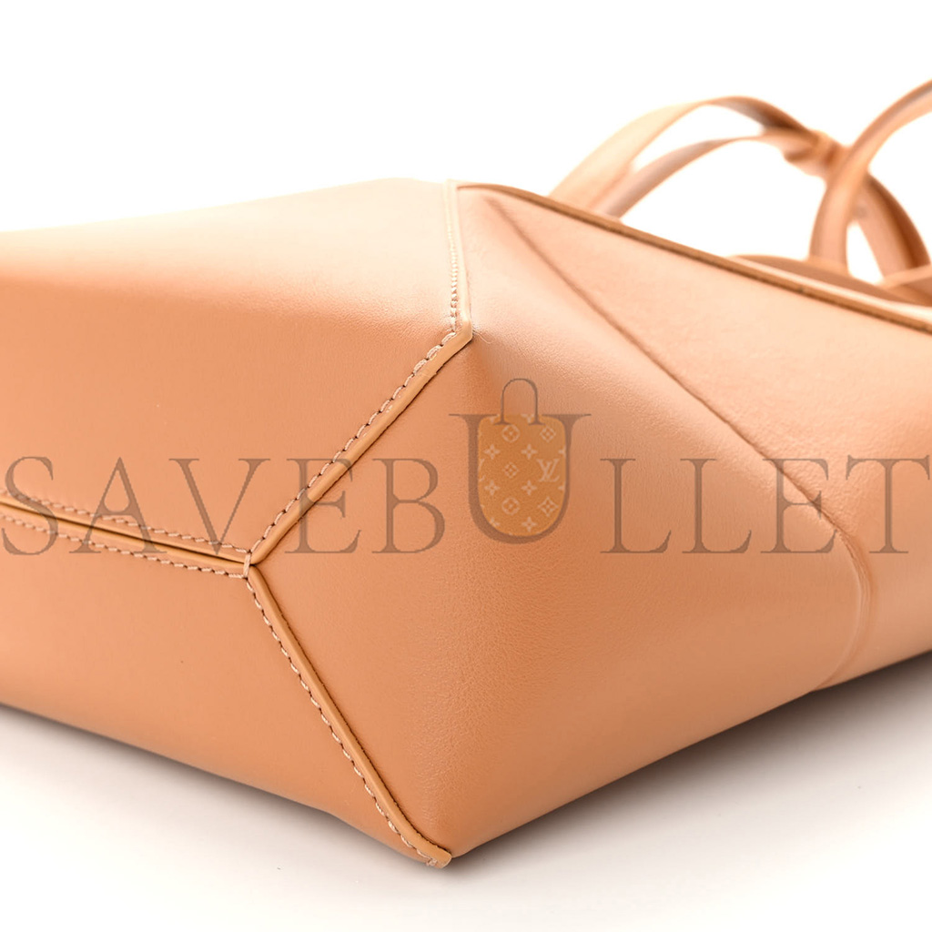 l*ew* shiny calfskin mini puzzle fold tote warm desert (20*16*10cm)