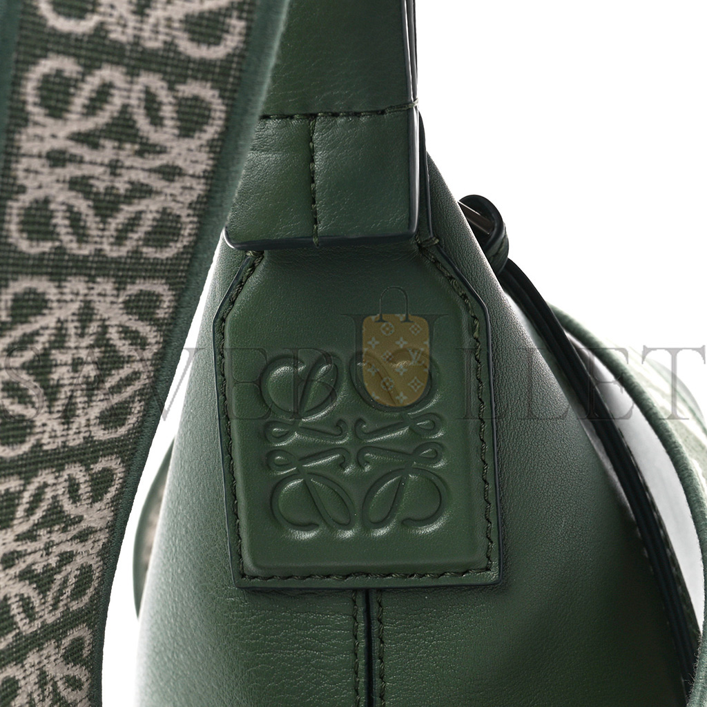 l*ew* S*pple smooth calfskin jacquard cubi crossbody bag green (33*29*17cm)