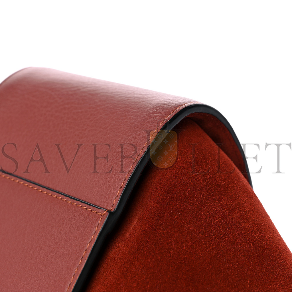 l*ew* calfskin suede hammock shoulder bag red (30*25*13.5cm)