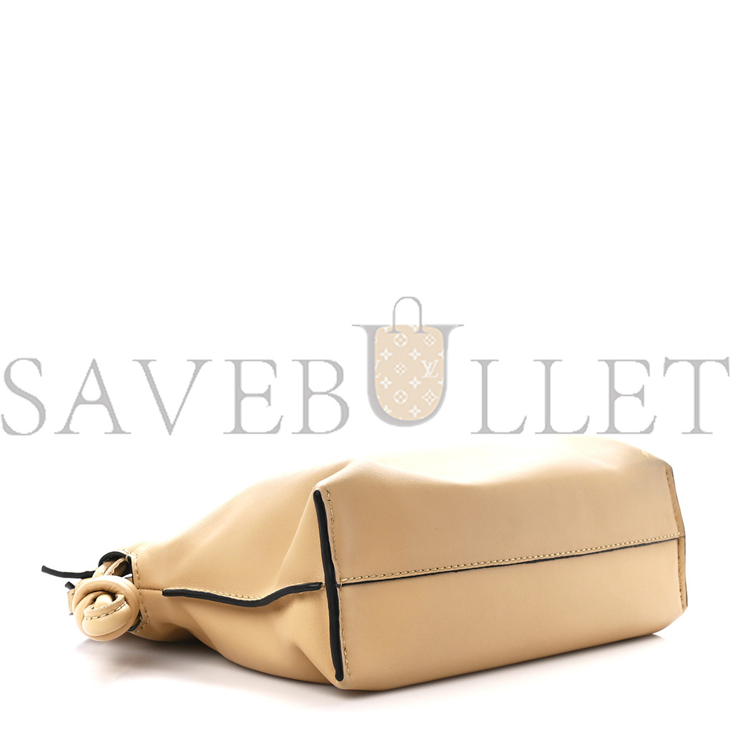 l*ew* calfskin mini flamenco knot clutch dark butter (23*18*7cm)