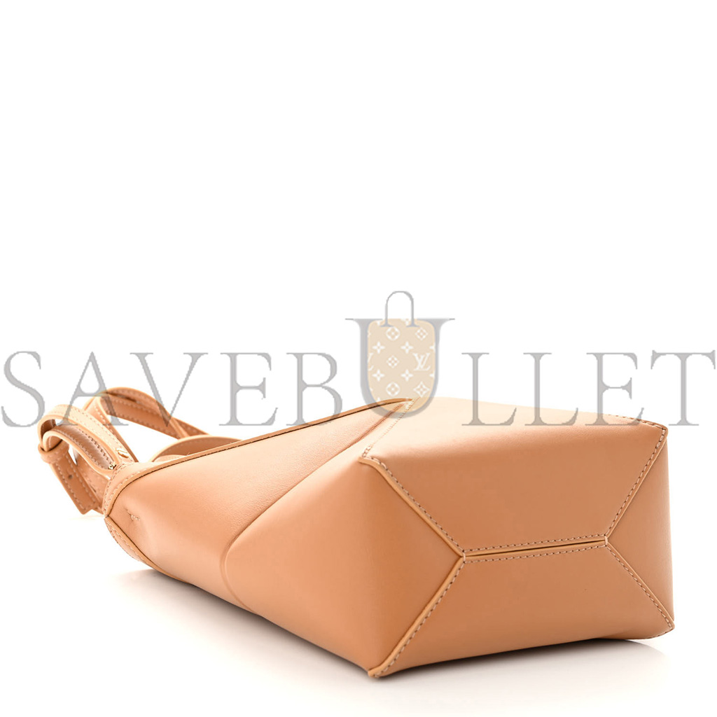 l*ew* shiny calfskin mini puzzle fold tote warm desert (20*16*10cm)