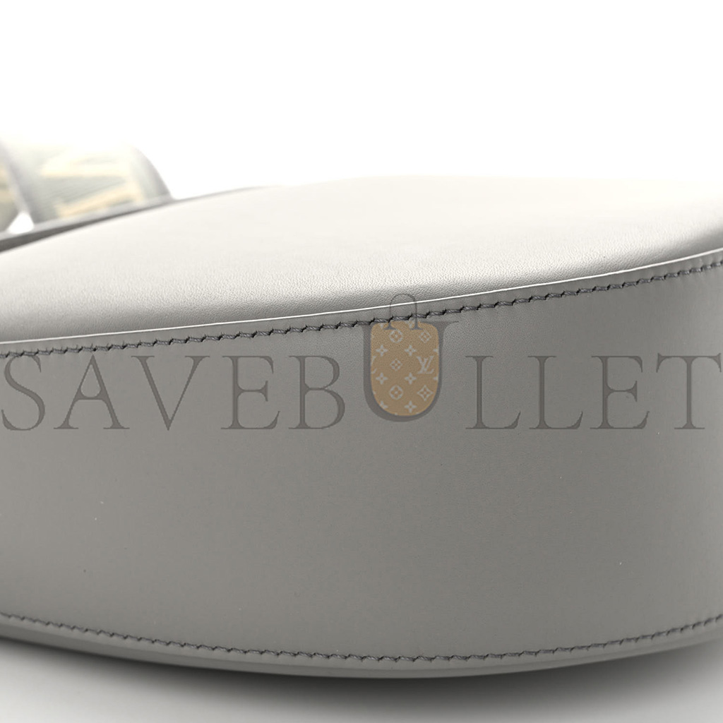 l*ew* satin calfskin jacquard luna bag pearl grey (26*22*8cm)