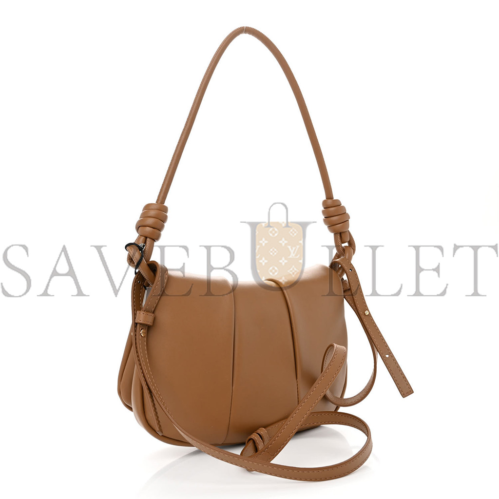 l*ew* shiny nappa calfskin paseo satchel black (27*18*6cm)