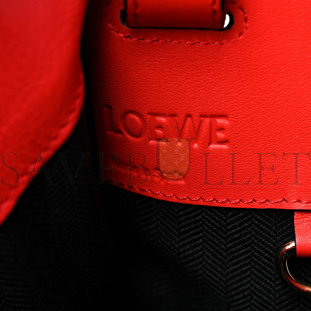l*ew* calfskin small hammock shoulder bag scarlet red (30*25*13.5cm)