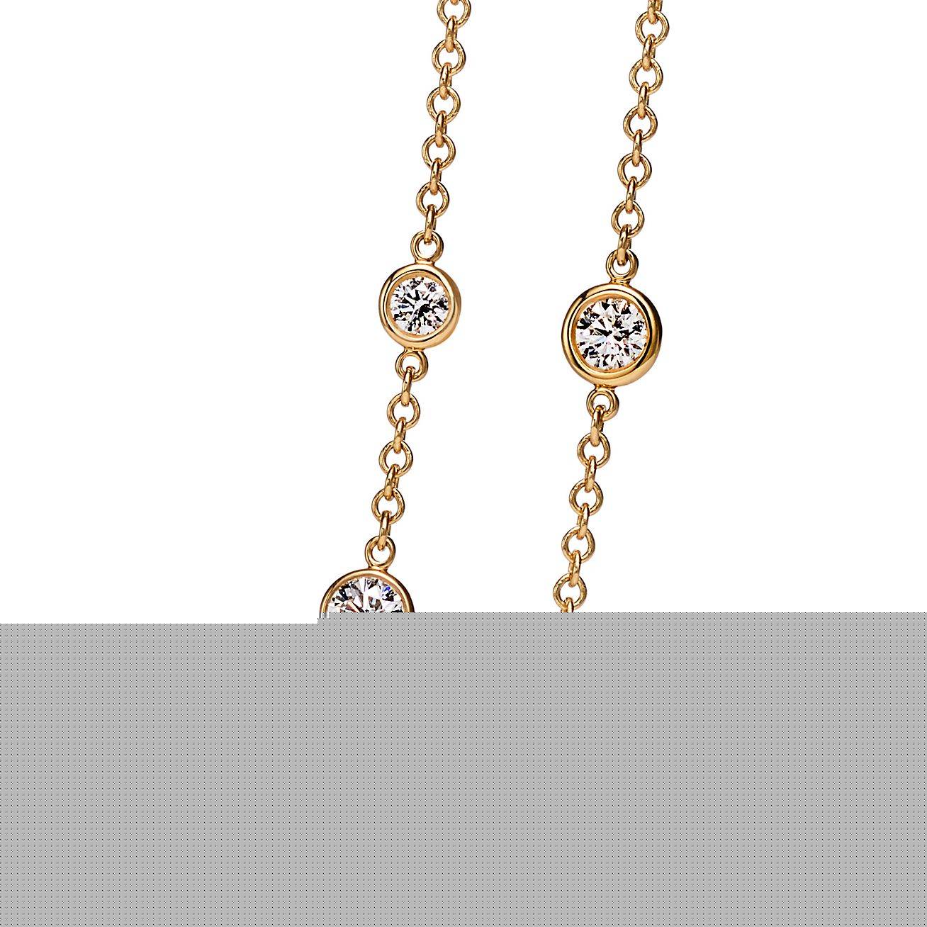 T*f*ny elsa peretti® diamonds by the yard® sprinkle necklace in yellow gold with diamonds