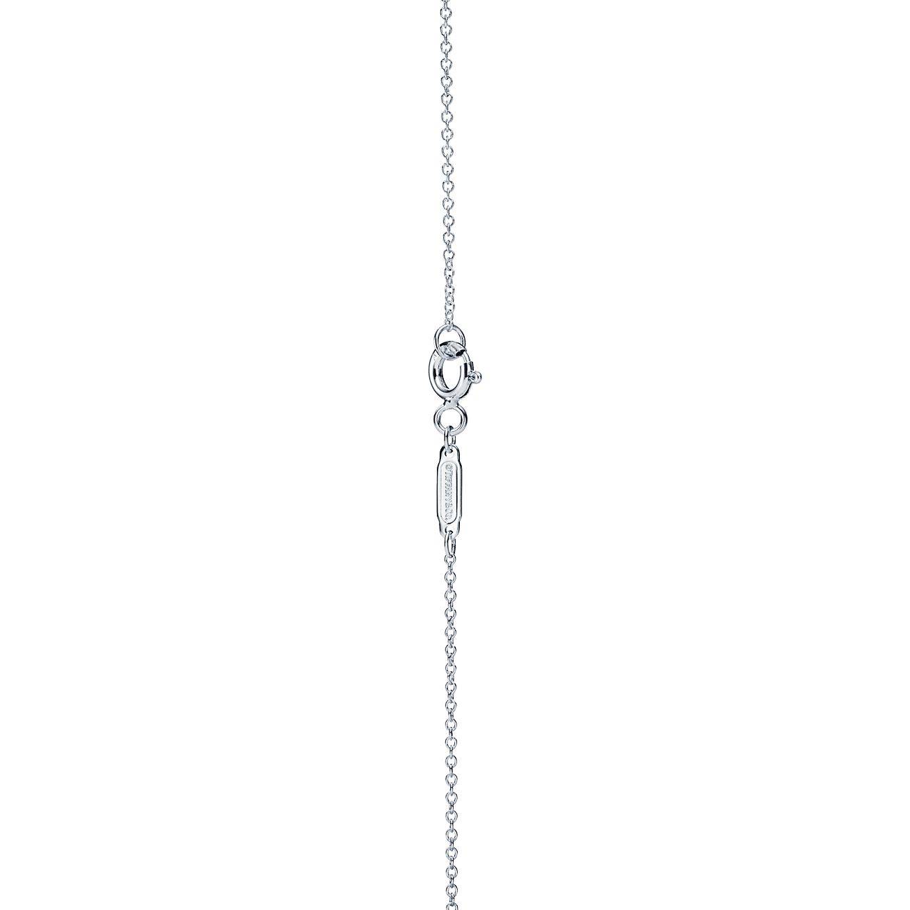 T*f*ny return to T*f*ny® T*f*ny blue® double heart tag pendant in silver, small