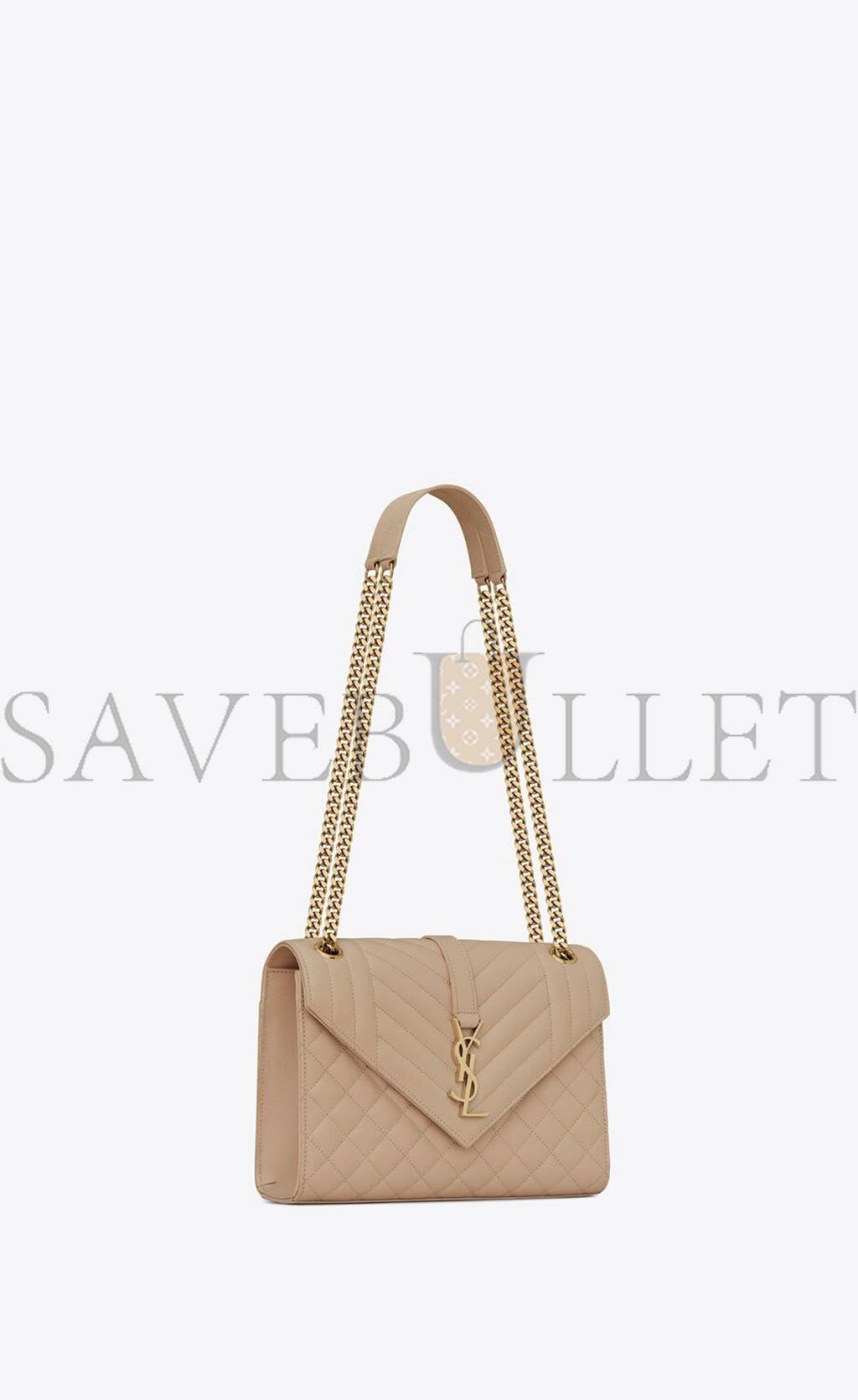 Y*L envelope medium chain bag in mix matelassé grain de poudre embossed leather 600185bow912721 (24*17.5*6cm)