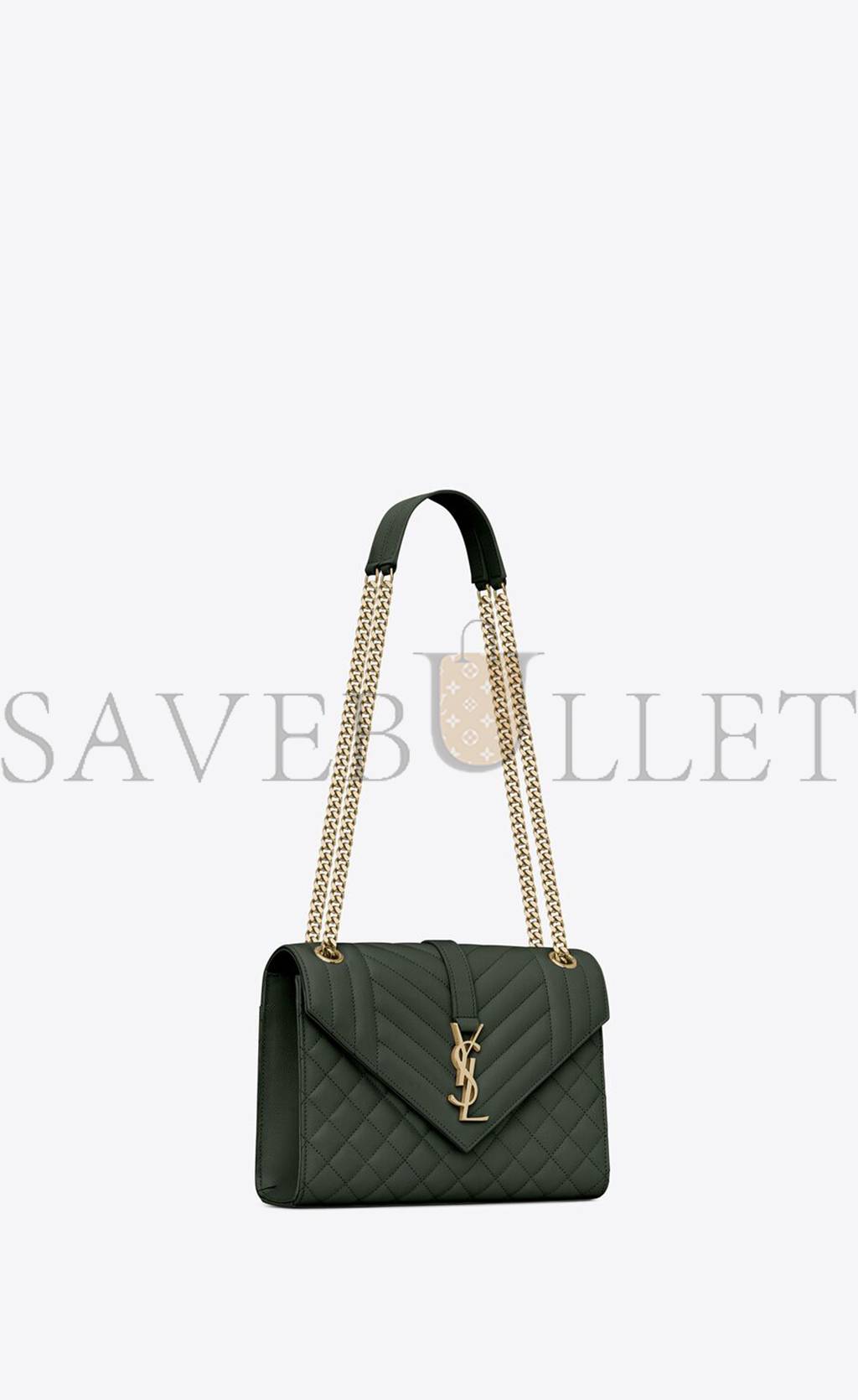 Y*L envelope medium chain bag in mix matelassé grain de poudre embossed leather 600185bow913045 (24*17.5*6cm)