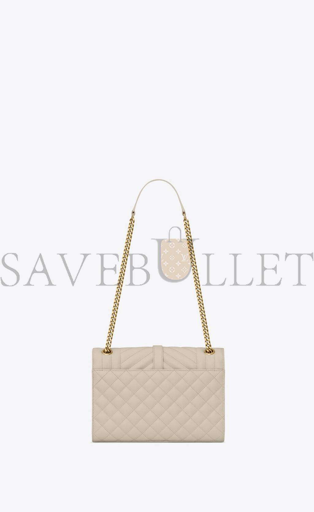 Y*L envelope medium chain bag in mix matelassé grain de poudre embossed leather 600185bow919207 (24*17.5*6cm)