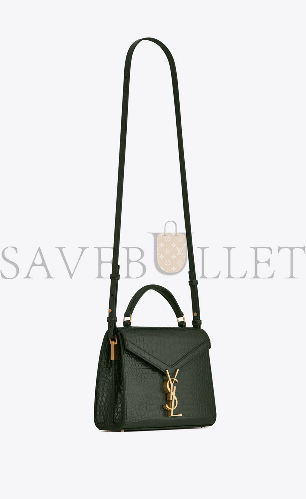 Y*L cassandra mini top handle bag in crocodile-embossed shiny leather 623930dnd0j3144 (20*16*7.5cm)